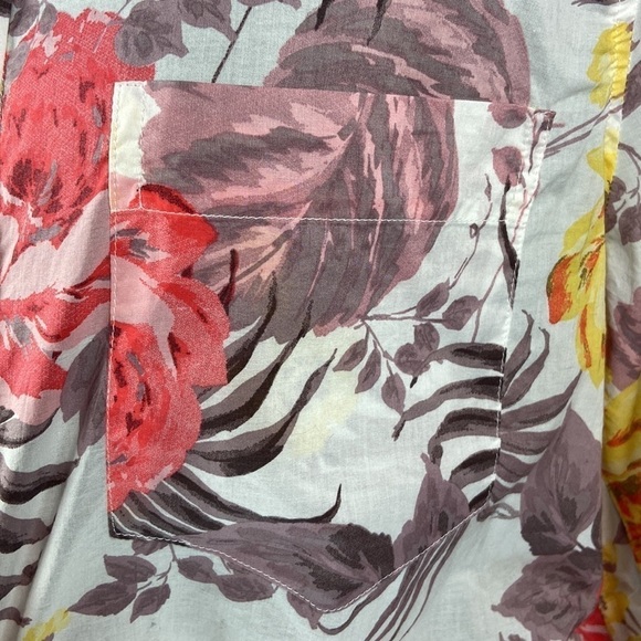Joe Fresh Women’s Floral Long Sleeve Button Down Dress Shirt - Picture 3 of 6